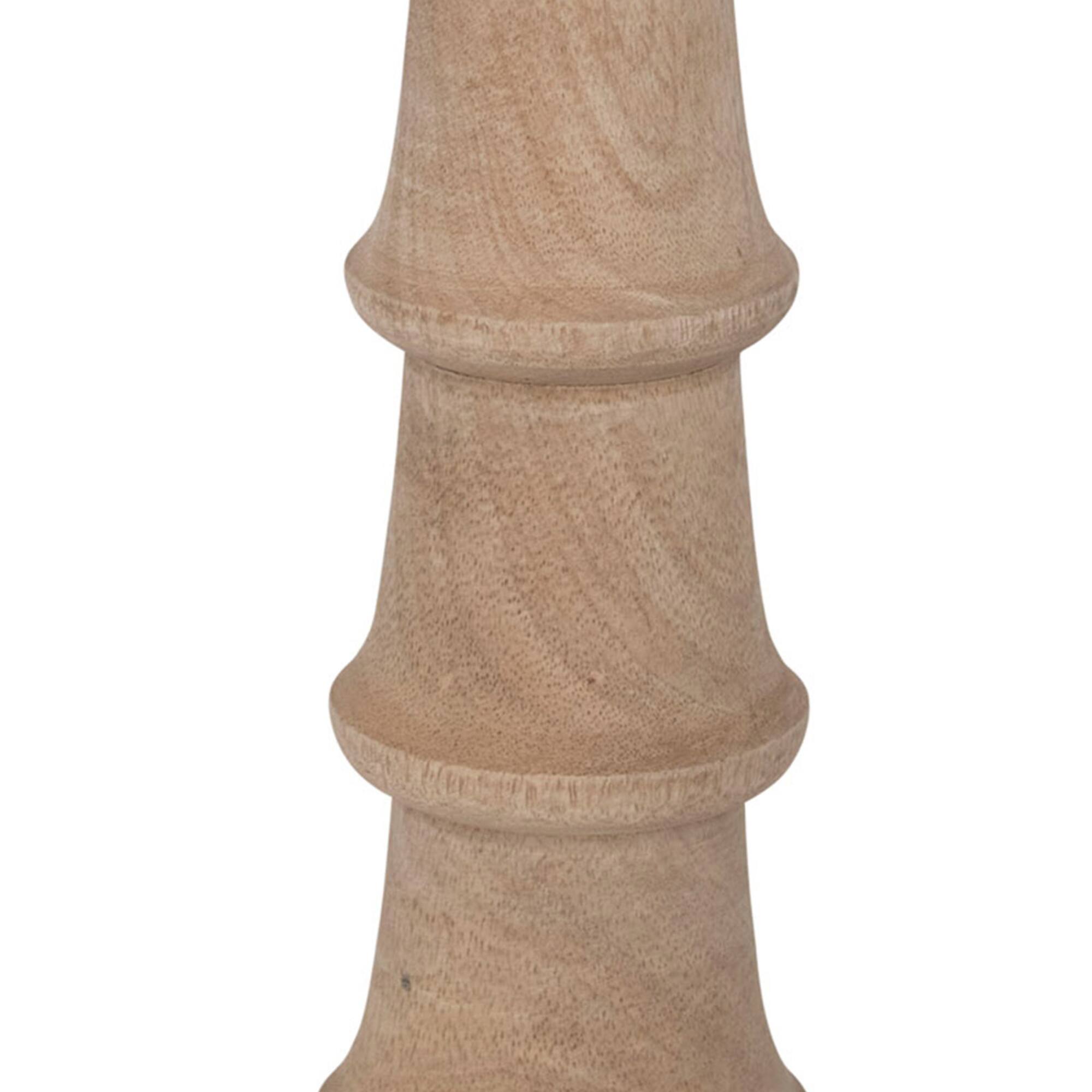 Hello Honey® 10" Hand-Carved Mango Wood Taper Candle Holder